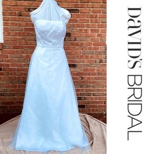 Eyelet Lace Strapless Bustier Empire Waist Wedding